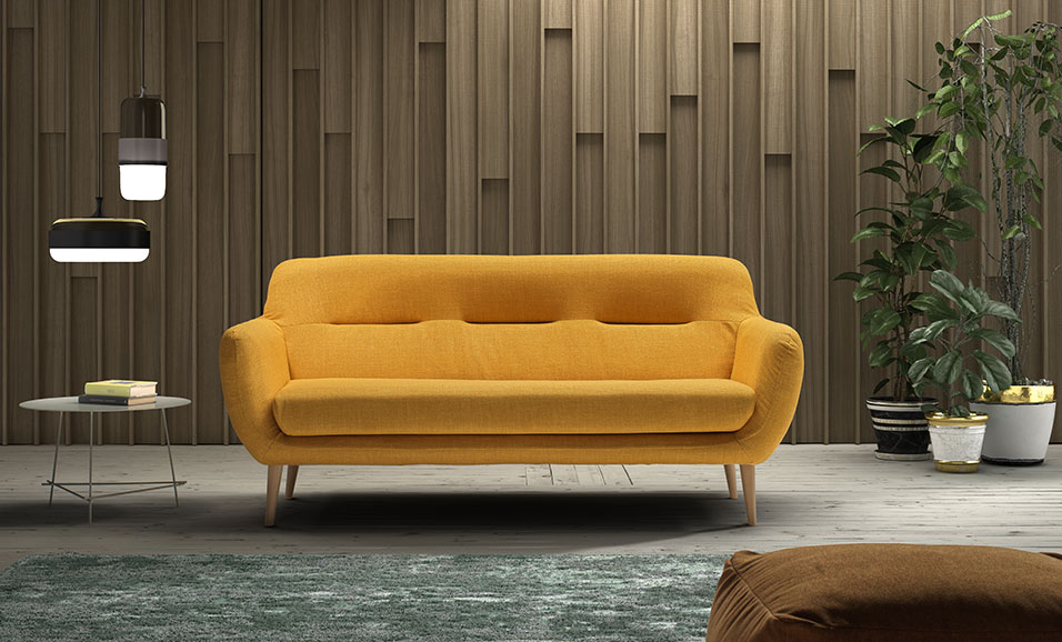 divano wood giallo